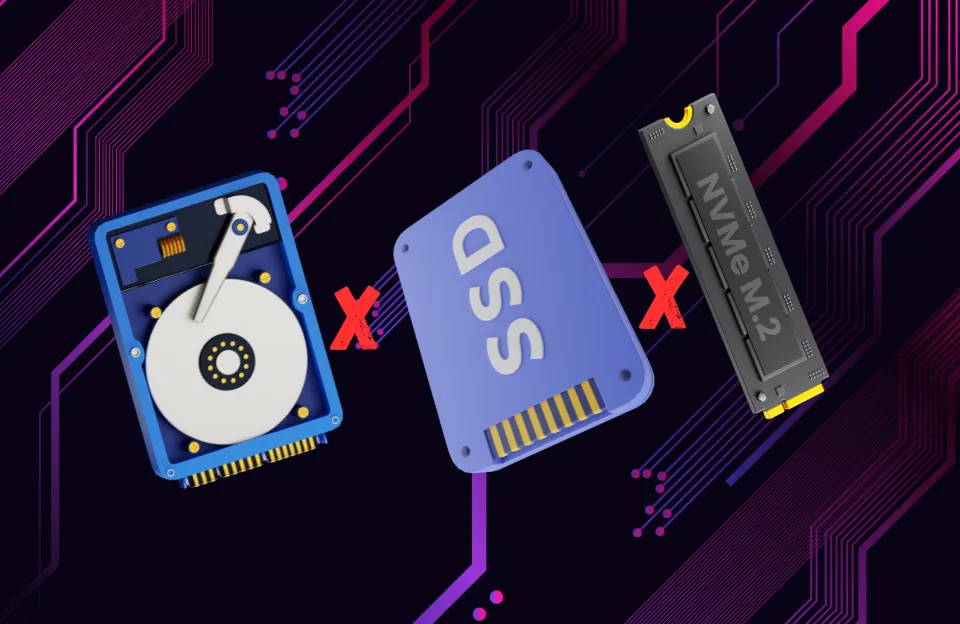Diferença entre HD, SSD e M.2 NVMe.